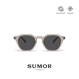 SUMOR : (SM02) แว่นตากันแดดผู้ชาย กรอบTR90 เบาสบาย Polarized สีน้ำตาล แว่นตาผู้หญิงหน้ากลม แว่นกันแดดUV400 | Sunglasses