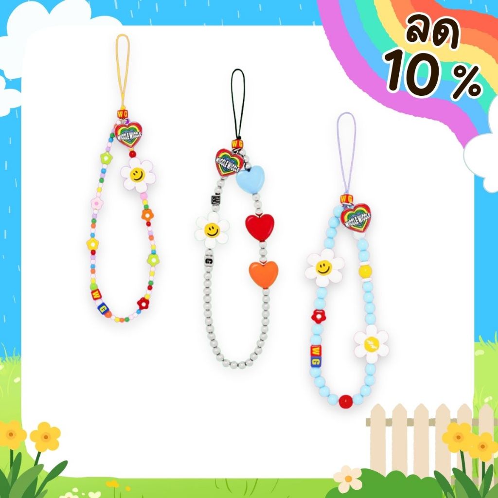 [พร้อมส่ง] สายคล้องโทรศัพท์  Wiggle Wiggle Beads Phone Strap สายคล้องมือถือ สายคล้องกล้อง