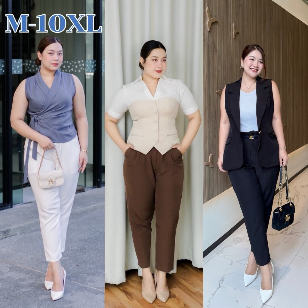 กางเกงขาเดฟพรางหุ่น 5สี สาวอวบใส่แล้วผอม ไซซ์ M-10XL รุ่นDima