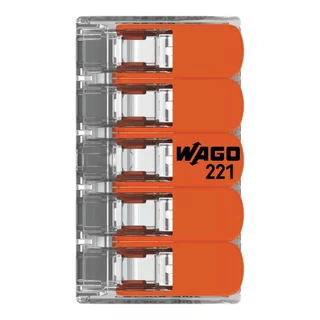 Wago อุปกรณ์เชื่อมสายไฟ Terminal Connecter 5ช่อง 6มม. [221-615 / แพค 1ชิ้น] ของแท้ 100%
