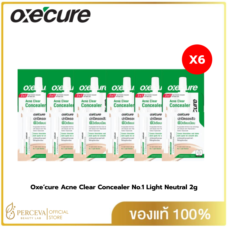 แพ็ค 6 Oxe’cure Acne Clear Concealer No.1 Light Neutral 2g. แอคเน่ เคลียร์ คอนซีลเลอร์ เบอร์ 1 ไลท์ 