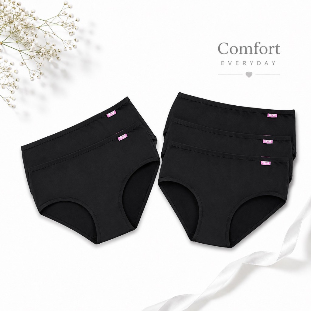 กางเกงในเอวสูง ไซส์ M-2XL 5 สี แพ็ค 5 ตัว กางเกงในผู้หญิงเอวสูง ผ้านุ่ม ใส่สบาย ระบายอากาศได้ดี ใช้ได้ทุกวัน