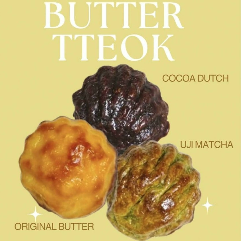 (ฮาลาล)Butter Tteok บัตเตอร์ต๊อก ขนมสุดฮิต กล่องละ 6 ชิ้นพร้อมน้ำผึ้ง รสชาติ Original Butter, Cocoa Dutch, Uji Matcha