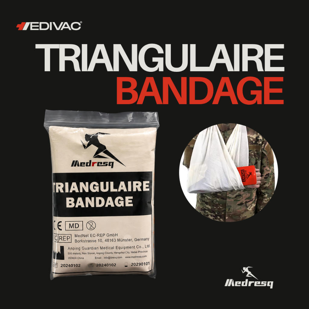 Medresq | ผ้าพันแผลสามเหลี่ยม ผ้าสามเหลี่ยม Triangulaire Bandage