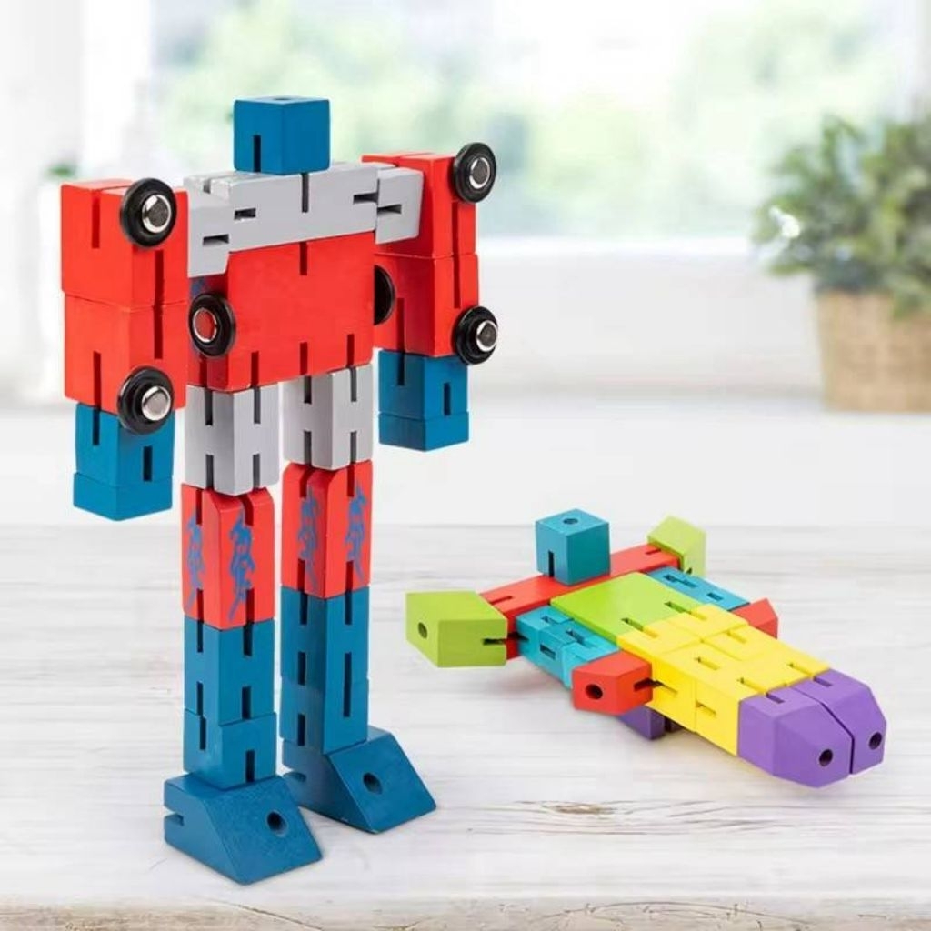 wooden robot ตัวต่อหุ่นยนต์ไม้