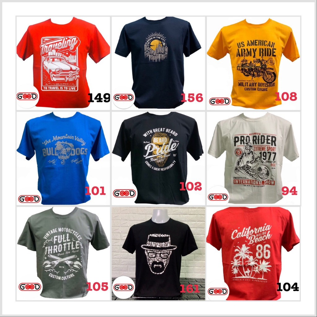 เสื้อยืดคอตต้อน 100% ลายสวยๆ สวมใส่สบาย