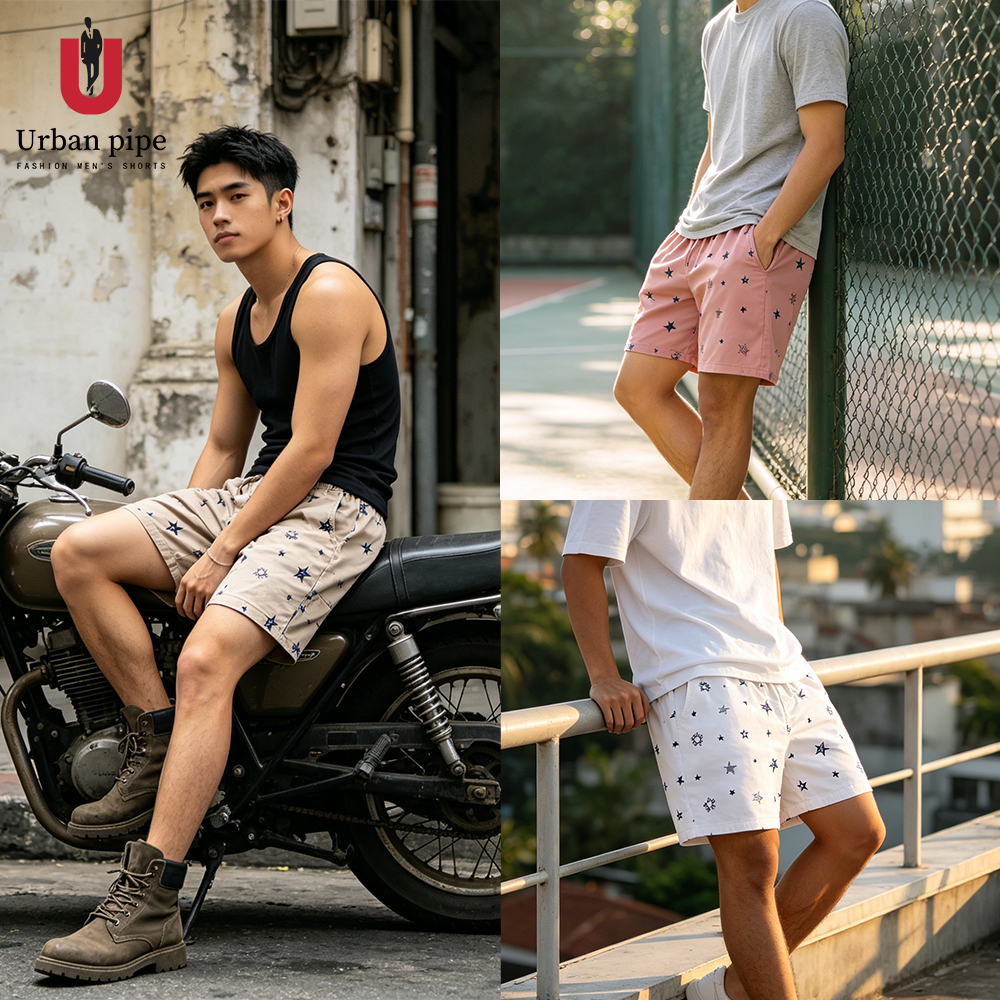 URBAN PIPE กางเกงขาสั้นผู้ชาย สำหรับใส่เดิน ทำจากผ้าฝ้าย แฟชั่น สูงเหนือเข่า ไม่จำกัดเพศ 526153