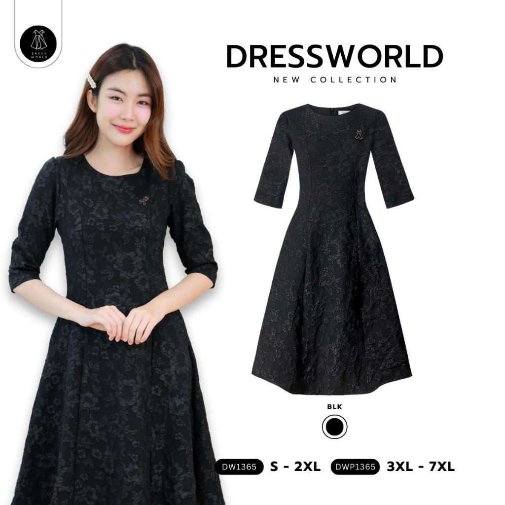 Fairyangelstore - เดรสยาวแขนสามส่วนลายดอกไม้ใหญ่ (DW1365)