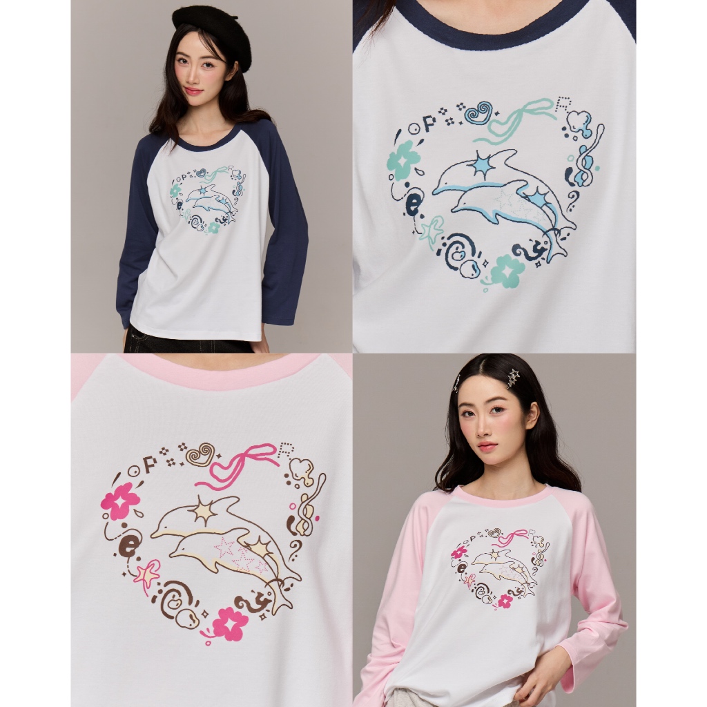prey เสื้อยืดแขนยาว luna dolphin top