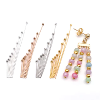 50-200 ชิ้น โลหะหัวบอล หมุด เข็มลูก หัวโลหะเล็บสำหรับทำเครื่องประดับ DIY จัดส่งจากไทย