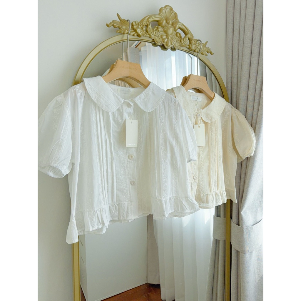 เสื้อปกบัวแขนตุ๊กตา ปลายแขนดึงยาง