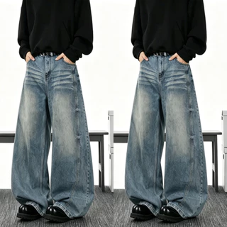 ทรงบาเรล กางเกงยีนส์ สไตล์เกาหลี แนววินเทจ เท้ากว้าง สวยๆเก๋ๆ Clothing Jean Lady ผู้หญิง