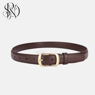 SPND【พร้อมส่ง】เข็มขัดหนังเรียบหรู หัวทองคลาสสิก ใช้ได้ทั้งผู้ชายผู้หญิง มี2สี#HX-108