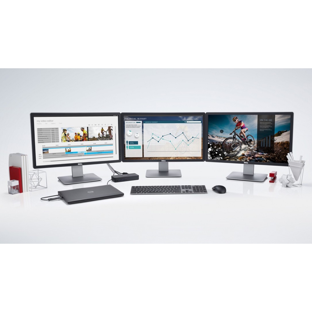 Docking Station Dell WD19S และ D6000 DisplayLink  ต่อจอ 3 จอ 4K 5k USB TYPE-C และ A พร้อม Adapter แท