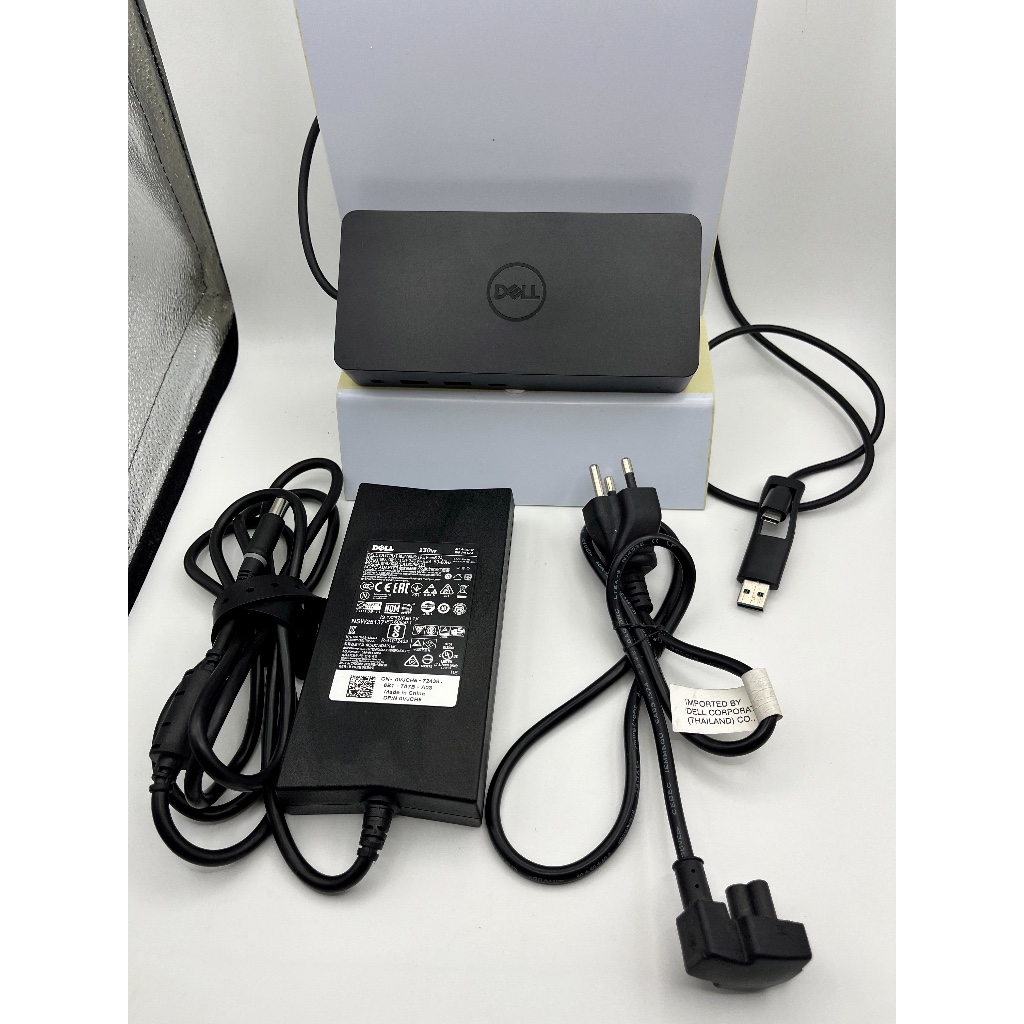 Docking Station Dell D6000 มี DisplayLink  ต่อจอ 3 จอ 4K  พร้อม Adapter แท้ สภาพใหม่มาก เหมาะสำหรับ 