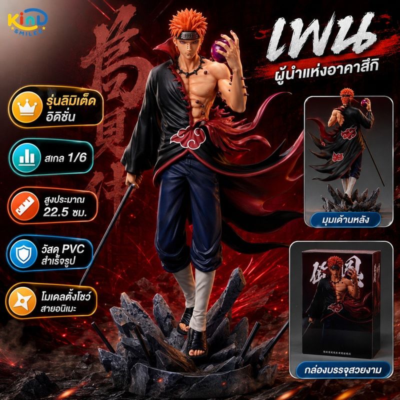 รุ่นลิมิเต็ดอิดิชั่นญี่ปุ่น ฟิกเกอร์ซีรีส์นารูโตะ เพน 10 ปี ร้อยนินจา GK โมเดลของขวัญ รูปปั้นอนิเมะ+ฟิกเกอร์ อนิเมะ โม