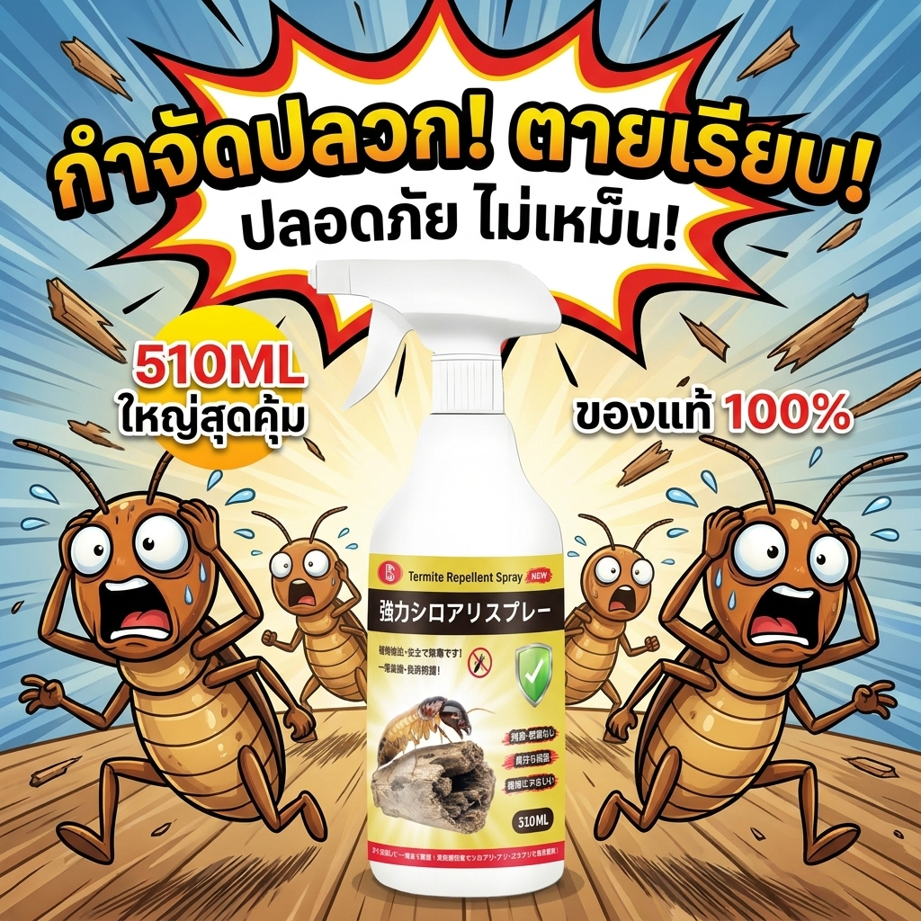 🐜คราบปลวกหาย 10 ปีเต็ม! 🐜ยาฆ่าปลวก กำจัดปลวก ฉีดปลวก อัพเกรดสูตร ปลอดภัยต่อคน แมลงหมดรัง 500ml