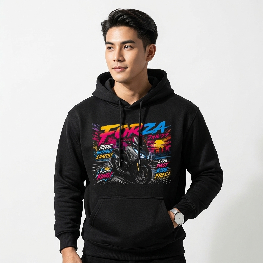 HOODMAN เสื้อฮูดฟอร์ซ่า FORZA สายเท่สายบิ๊กไบค์ ผ้านุ่มใส่สบาย