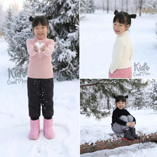 สเวตเตอร์คอเต่าไหมพรมผ้าร่องบุขนฟลีส สำหรัเด็ก KS49 JORY SWEATER
