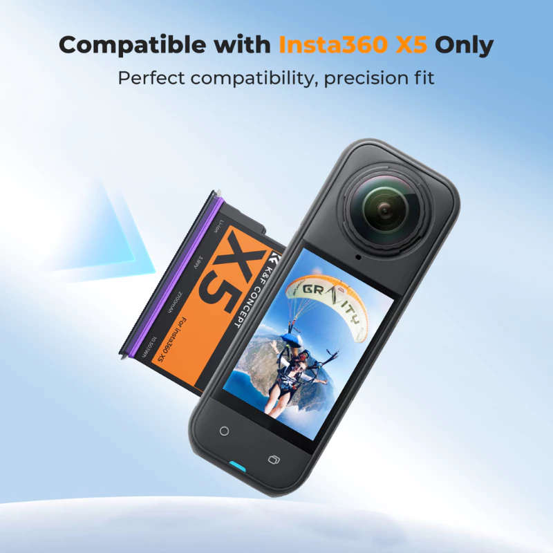 K&F Insta360 X5 Battery & Smart Charging Case thumbnail 3