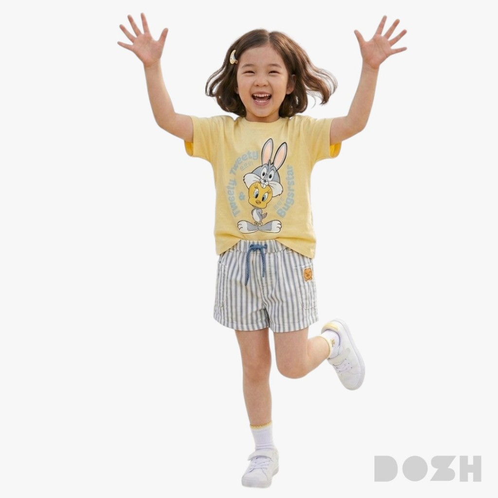 DOSH-UT KID'S OVERSIZED T-SHIRTS LOONEY TUNES เสื้อยืดทรงโอเวอร์ไซส์เด็ก LLTBT5002-YE (110-150)