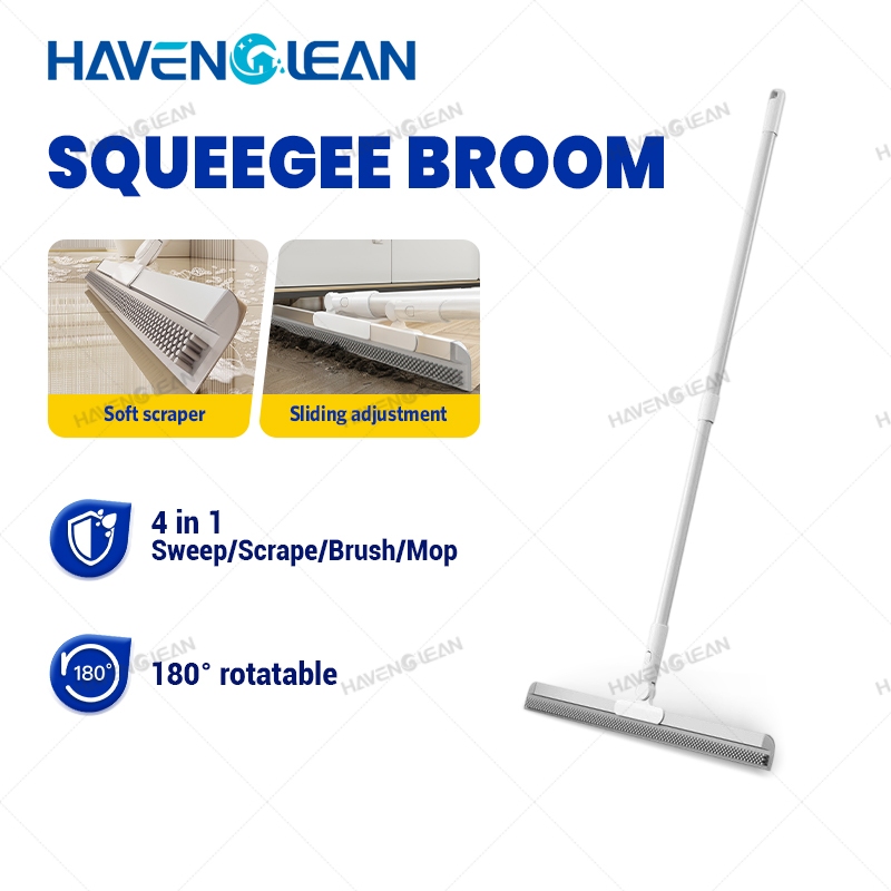 HavenCleanไม้ปาดน้ำ ไม้รีดน้ำพื้น ไม้กวาด ไม้ถูพื้น ปรับหมุนได้180°สำหรับกวาดน้ำและฝุ่น