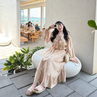 Coralie Set ชุดเชตโคราลี เสื้อแขนยาว+กระโปรงยาว มีซับใน✨🌊 ใส่ไปเที่ยวเขา ทะเล ได้หมดทุกสถานที่ | Geebeety