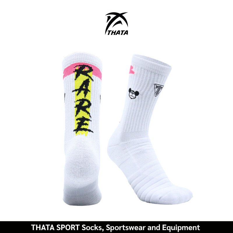 THATA Basketball Open White ถุงเท้าบาสเกตบอล THATA x RARE รุ่นแข่งขัน
