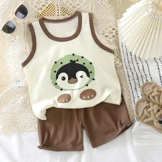 ชุดเสื้อกล้ามเด็ก ชุดเสื้อเด็กผ้าฝ้าย ใส่สบาย ระบายอากาศ น่ารัก ไซส์73-130
