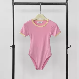 Atipashop - Candy Trim Bodysuit | บอดี้สูทกุ้นแขนสั้น เว้าหลัง สีสันสดใส