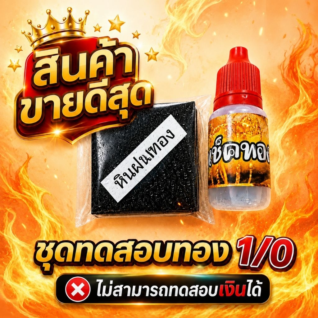 ชุดเช็คทองอย่างเดียว 1/0  (หินฝนทอง+น้ำกรดเช็คทอง)