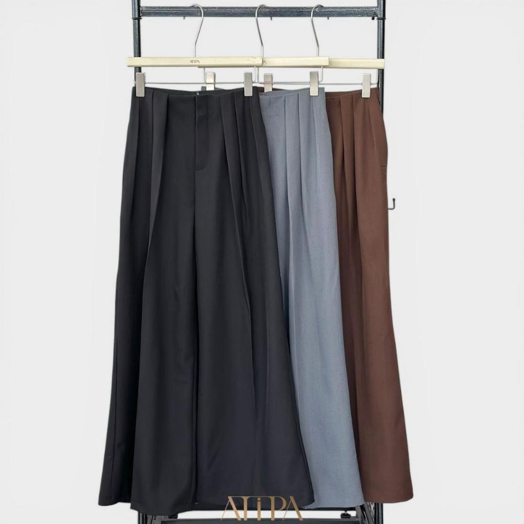 ATIPA - Flowwie Wide Pants | กางเกงขายาวจีบหน้า ผ้าคอตตอนฝ้าย ทรงสวย ขายาว ใส่สบาย