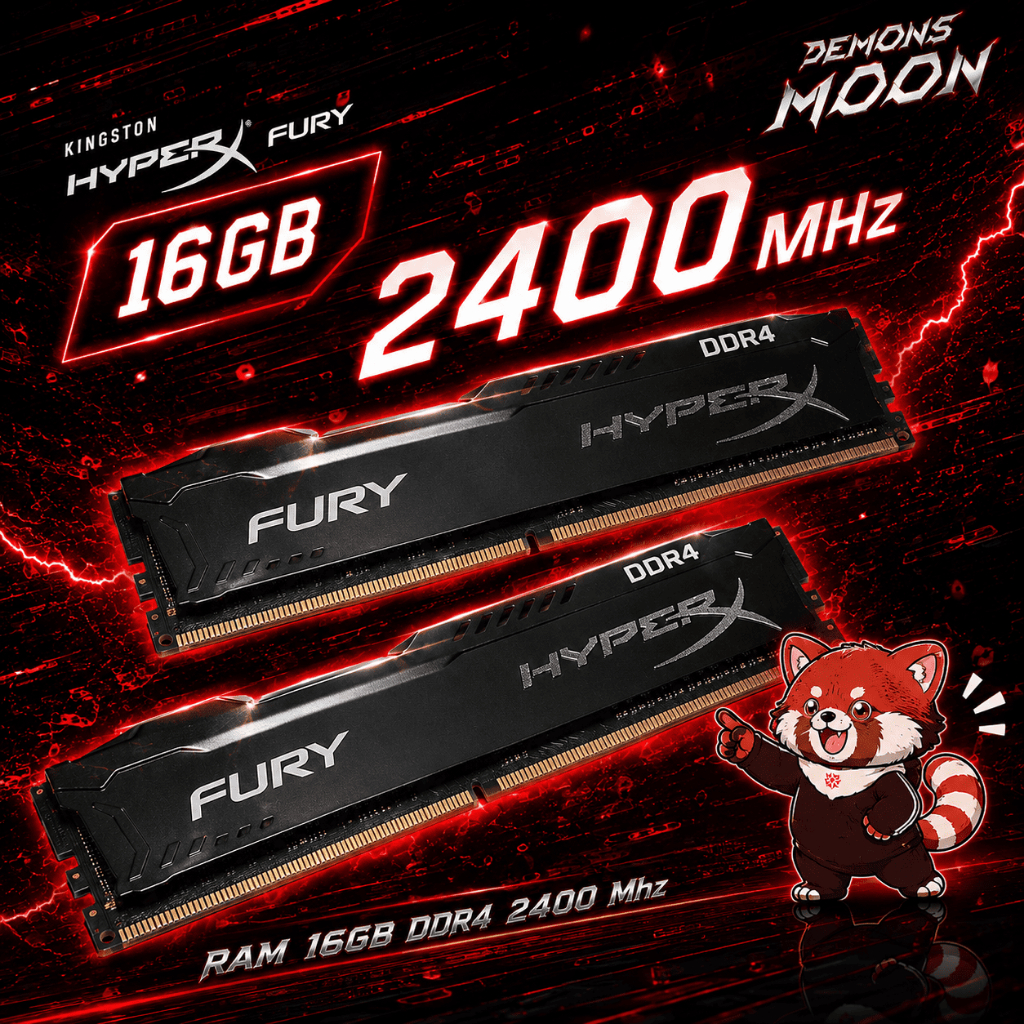 RAM 16GB 8*2 Kingston HyperX FURY DDR4  2400Mhz (แรมมือสอง) + ประกัน LT Jib