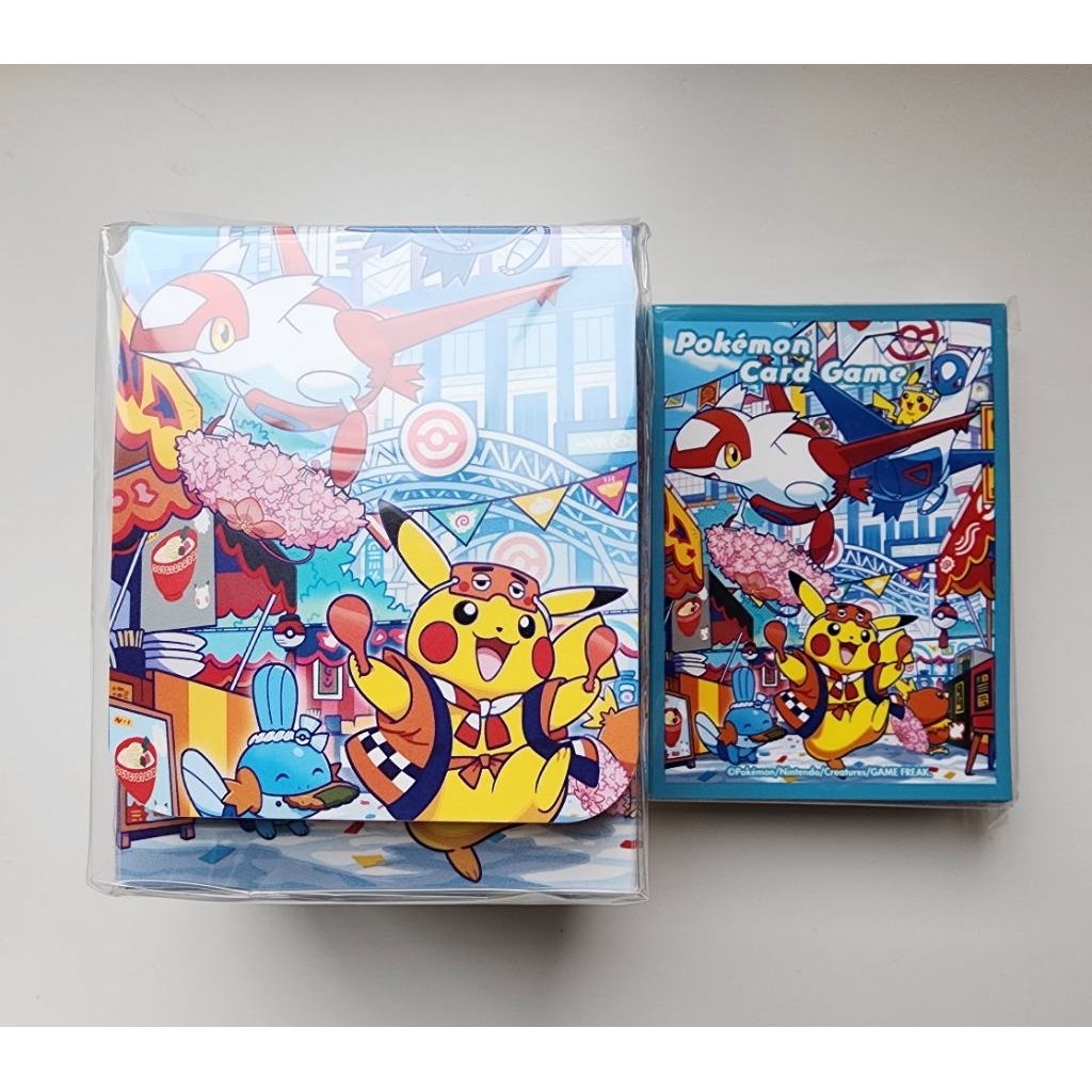 Pokemon Sleeve ซองใส่การ์ด+กล่องใส่การ์ด ลิขสิทธิ์แท้ภาษาญี่ปุ่น Pokemon Center Fukuoka Special Set : Sleeve + Deck case