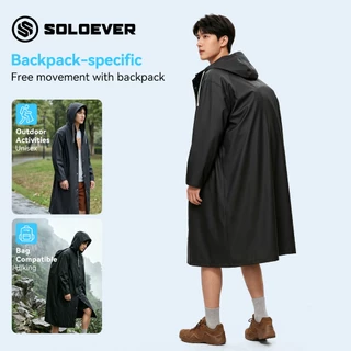 SOLOEVER เสื้อกันฝนผู้ใหญ่ EVA150 กรัม คุณภาพดี กันน้ำ อ่อนโยนต่อผิว วัสดุเป็นมิตรต่อสิ่งแวดล้อม