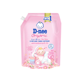 [แพ็ค6] ใหม่! D-Nee ดีนี่ผลิตภัณฑ์ปรับผ้านุ่มเด็ก ออร์แกนิค กลิ่นแฮปปี้ เบบี้ 1100 มล. สีชมพู