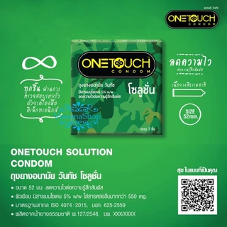 หมดอายุ 2573 -6 กล่อง OneTouch Solution ถุงยางอนามัย วันทัช โซลูชั่น 52 One Touch Condom Vassanashop