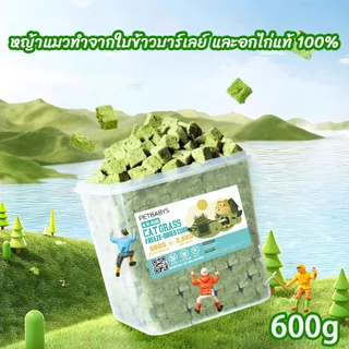 PETLUSCI® หญ้าแมวฟรีซดราย ขนมแมว 630กรัม ผสมอกไก่แท้ โปรตีนสูง ช่วยขับขนในลำคอ ขนมแมวฟรีซดราย