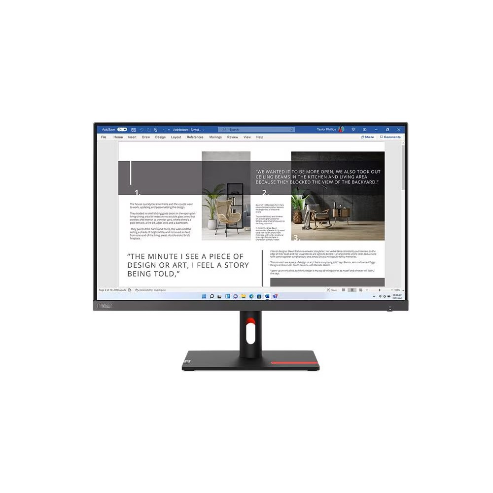 Monitor Lenovo THINKVISION S27i-30 จอภาพคอมพิวเตอร์ Full HD IPS 63DFKAR4WW