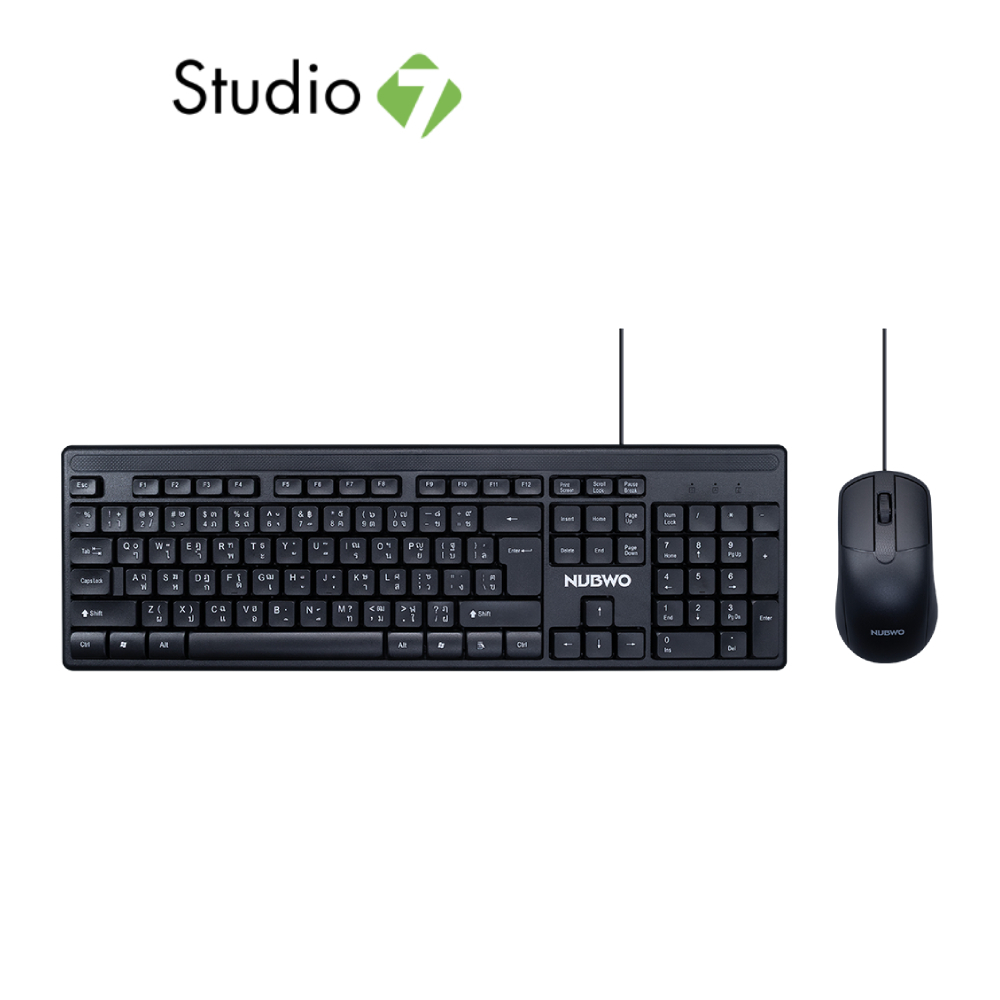 เมาส์และคีย์บอร์ด NUBWO Wired Combo Set NKM641 (TH/EN) Black by Studio7
