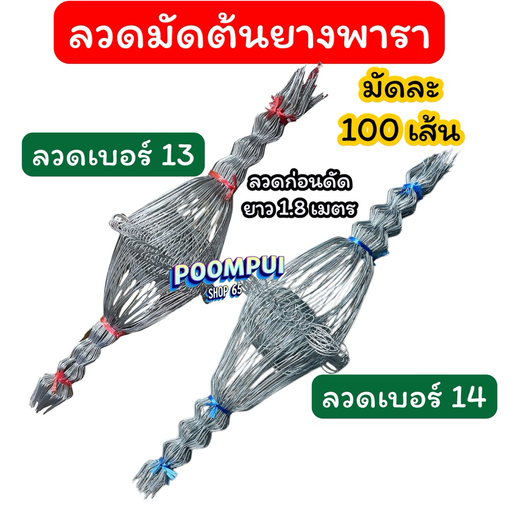 ลวดมัดต้นยางพารา ลวดมัดยาง เบอร์13 สำหรับถ้วย1,000 cc. 1มัดมี 100 เส้น ลวดหนา