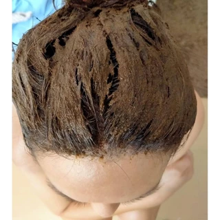 เฮนน่าย้อมผมพร้อมใช้(ผสมน้ำแล้ว)"สีน้ำตาลอมดำ(เฮนน่า80%คราม20%) ขนาด200กรัม"พันธุ์ไทยเฮิร์บ