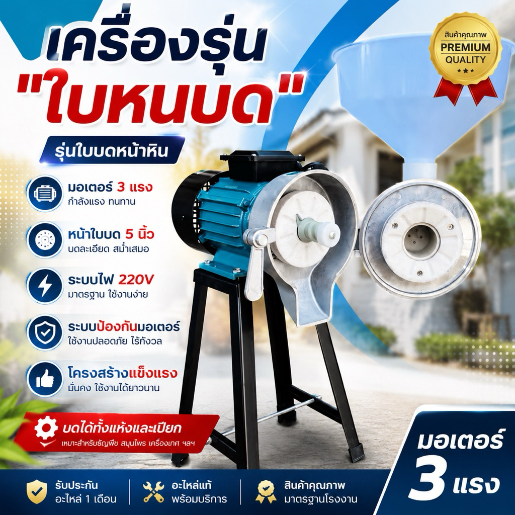 เครื่องโม่อาหารปลา(ใบบดหิน)มีอะไหล่ทุกชิ้นรองรับหลักการขาย