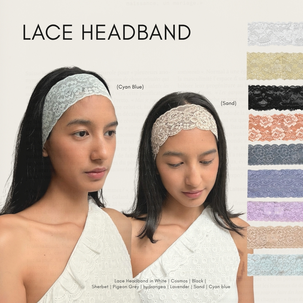 Try_yorata | Lace headband เครื่องประดับผม ที่คาดผมลูกไม้ ตาข่าย สายแฟ