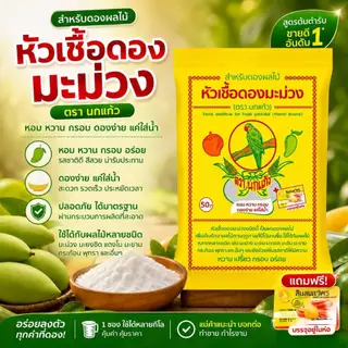 หัวเชื้อดองมะม่วง ตรา นกแก้ว ผงดอง ผงดองผลไม้ ผงดองมะม่วง หัวเชื้อดอง เชื้อดอง 600 กรัม