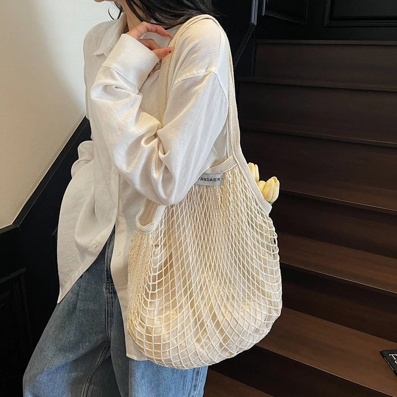 🌸กระเป๋าถักชายหาด กระเป๋าไปทะเล กระเป๋าช็อปปิ้ง สะพายข้าง เที่ยวทะเล summer Beach Tote Bag