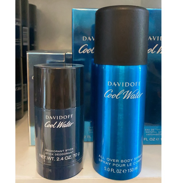 โรลออนสำหรับผู้ชาย กลิ่นหอมสดชื่น Cool Water Man Deodorant Stick 70g:Body Spray 150ml