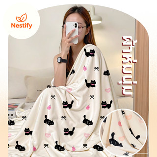 【Nestify】ผ้าห่มนาโน นุ่มสบาย ขนแน่นเงาสวย แบบหนาลายการ์ตูนผืนใหญ่เครื่องนอน โซฟา