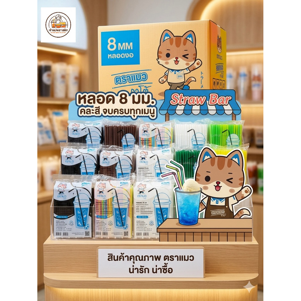 หลอดงอ 8 มม. ไม่หุ้มฟิล์ม 5,000 เส้น ยกลัง ใช้งานสะดวก ปลอดภัย ไม่เป็นอันตราย