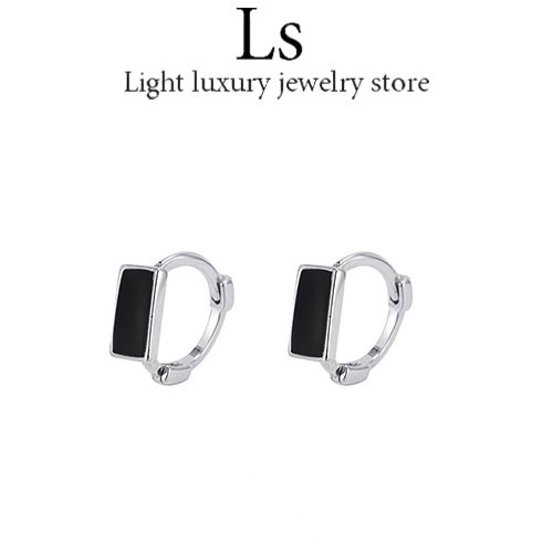 LS jewelry ✨ต่างหูเงินแท้ ESCOBAL Black Sugar สไตล์ทันสมัย เพชรแวววาว สไตล์มินิมอล ต่างหูผู้หญิง
